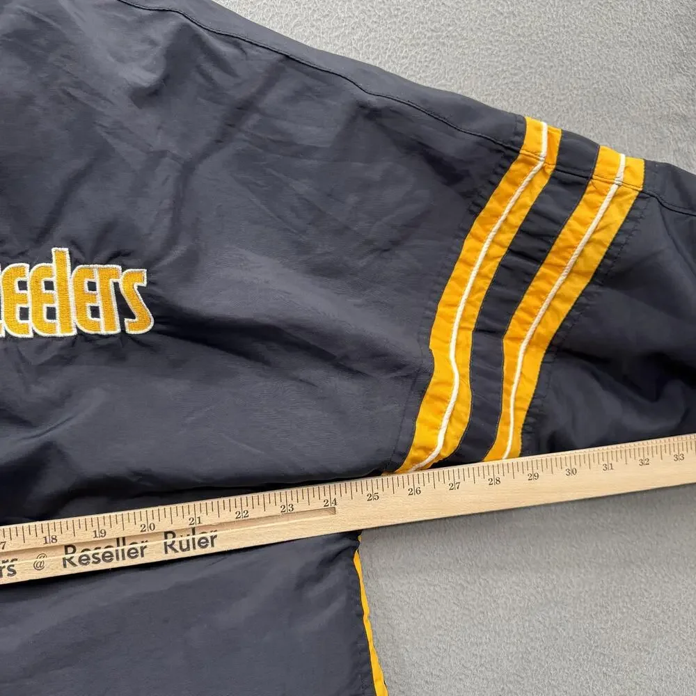 Vintage Pittsburgh Steelers Jacket Youth XL 18-20 Black NFL‎ Football Puma